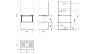 Wandmontierter Kaminofen NBC/EASY BOX 7