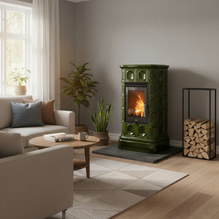 Grön Kakelkamin KALEDONIE EXCLUSIVE - S