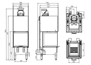 Einsatzofen TRINITY 54x54x53.GQ - 10kW