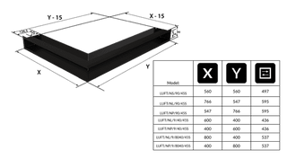 Ventildeckel AIR Ecke rechts 40x80x9 schwarz 