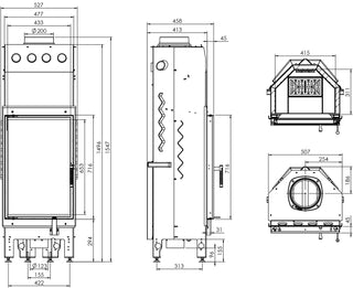 Einsatzofen Albero SVD 14 Kw