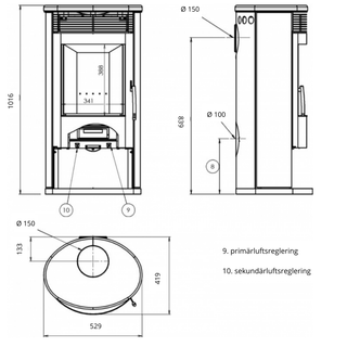 Braskamin Tartu 5 - stålversion
