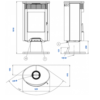 Braskamin Tartu 5 Stål Roterande