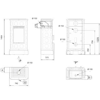 Grön Kakelkamin KALEDONIE EXCLUSIVE - S