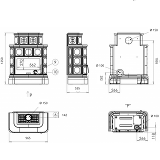 Mått på kakelugn Karelie