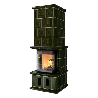 Grön kakelugn bella rosa 21 