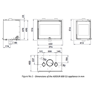 Lacunza Adour 600 hörnglas - Vänster/höger