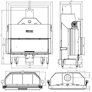 Insatskamin ALBERO 25 kW (Hisslucka)