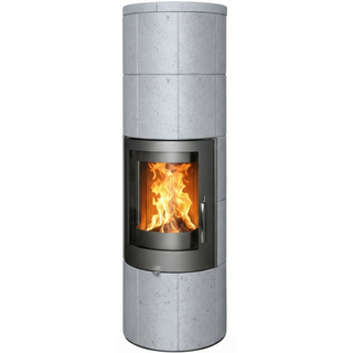 Täljstenskamin porto XL med modern design och vacker täljsten, avger långvarig värme.