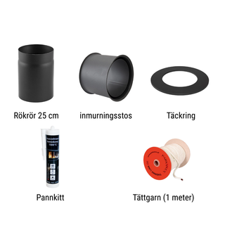 Rökrör set bakanslutning  Ø150mm