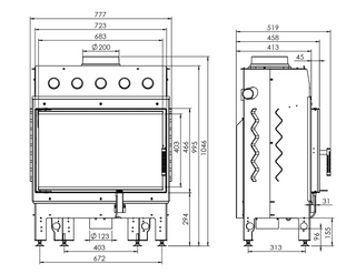 Einsatzofen ALBERO-S 14 kW