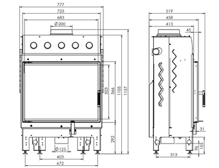 Einsatzofen ALBERO-S 16 kW