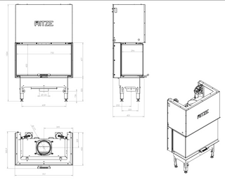 Einsatzofen HST 68x43.CG - mit dreiseitigem Glas 
