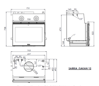 Vattenmantlad insatskamin SARRIA-12 ECO
