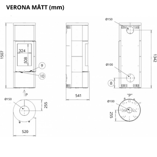 Kakelkamin VERONA Antracit
