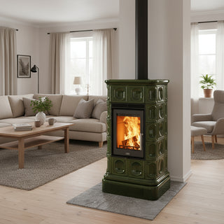 Grön Kakelkamin KALEDONIE EXCLUSIVE - S