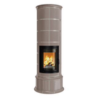 Kakelugn med smoke färgad kakel