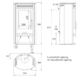 Braskamin Arktis 4 - Stål