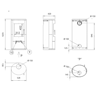 Braskamin Aspen 5 - Sandstone