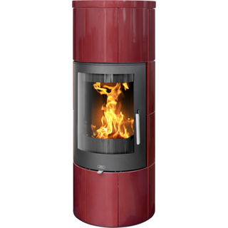 Braskamin Galie L rödvin färagd kakel