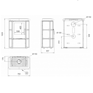 Braskamin med vit kakel - Sicilia