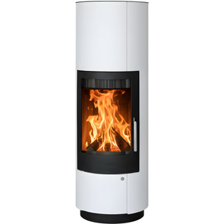 Braskamin Porto med värmemagasin - vit
