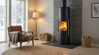 braskamin trollvik installerad i ett nordiskt vardagsrum