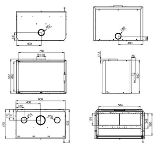 Einsatzofen mit Umluft - CUBO 800 8kW