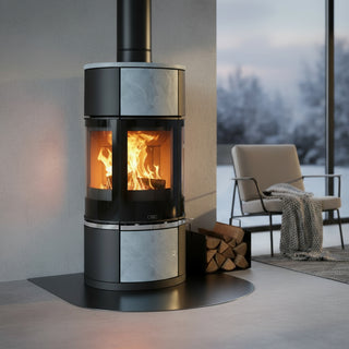 Braskamin Atrium 6 - täljsten och sidoglas