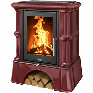 Braskamin Bavaria exklusive - vinrött kakel