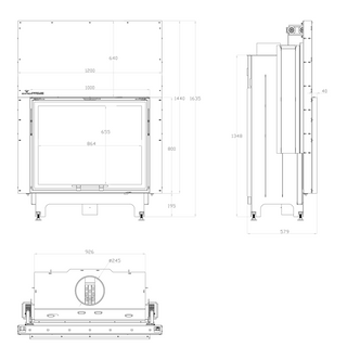 Inbyggd kamin Flat 100x80 hisslucka