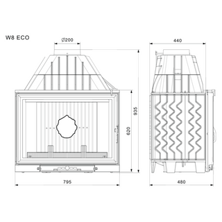 insats till öppen spis W8 17,5 kW