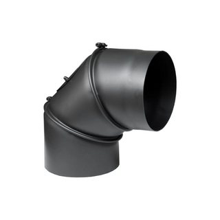 Rökrör Ø 130 mm – 90° böj med sotlucka (justerbar)
