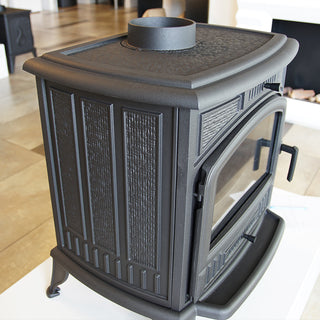 när bild på kamin med kokplatta