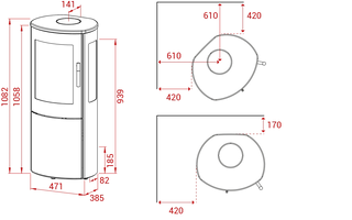 Kaminofen Lotus Mira 4 mit Seitenglas 