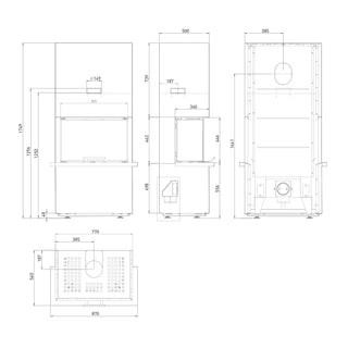 Murspis Olsberg Osorno svart stål 8kw