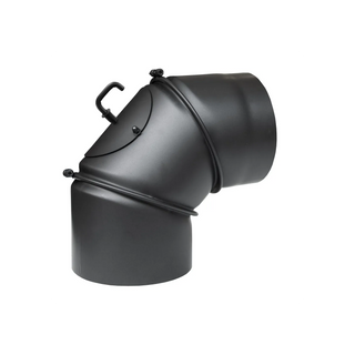 Rökrör Ø 150 mm – 90° böj med spjäll (justerbar)