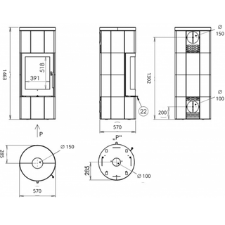 Täljstenskamin Porto XL