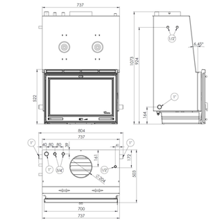 Vattenmantlad insatskamin SARRIA-20 ECO